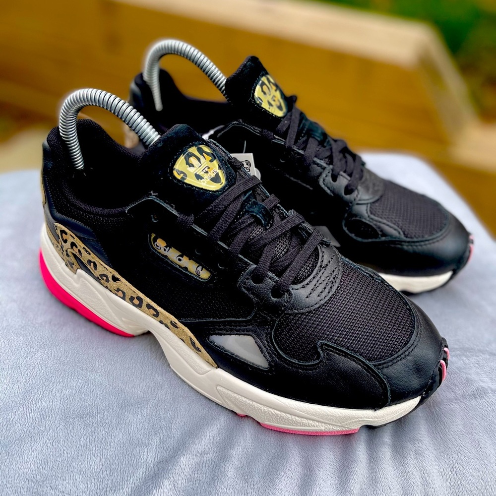 adidas Falcon leopard print sneakers